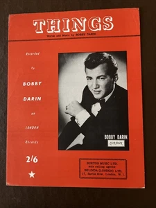 Original 1961 Sheet Music. Things By Bobby Darin On London Records - Picture 1 of 5