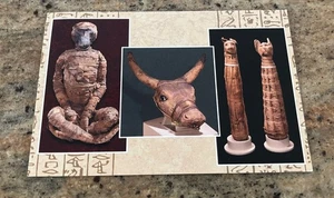 San Jose CA Rosenkreuzer Ägyptisches Museum Park Postkarte Pavian Katze Stier Mumie - Bild 1 von 2