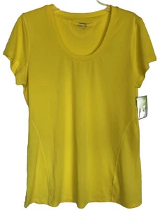 MTA Sport Woman's Yellow Active Wear T-Shirt Fast Dry Size XL NEW WITH TAGS-042 - Picture 1 of 10
