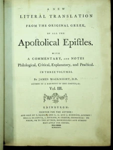 A New Literal Translation from the Original Greek by J. Macknight 1795 original - Picture 1 of 2