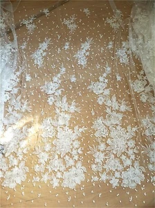 Sale Bridal Evening Dress Lace Fabric Embroidery Beaded Costume Show Tulle - Picture 1 of 7