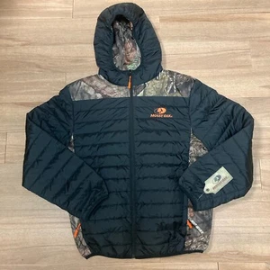 NWT Mossy Oak Mens Size XXL Full Zip Puffer Coat Jacket Camo Black Hooded E4-4v - Picture 1 of 11