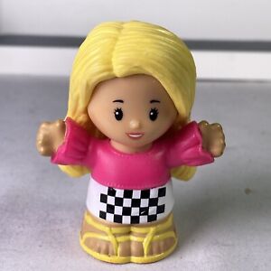 Fisher Price Little People Barbie Doll Figures 2022 Race Car Driver Toy Pink