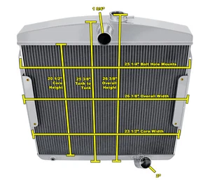 Western Champion 3 Row All Aluminum Radiator for 1955 1956 Pontiac Star Chief - Picture 1 of 8
