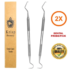 Dental Teeth Cleaning Dentist Scraper Pick Tool Calculus Plaque Floss Remover 2X - Picture 1 of 6