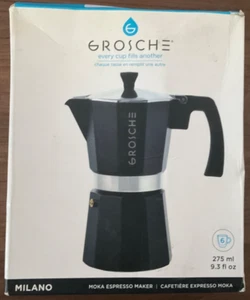 Espressokocher 6 Tassen Kapazität Schwarz & Silber Design, Kaffee, Morgen - Bild 1 von 1