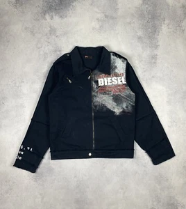 Diesel Avant-Garde Y2K Denim Chaqueta Bomber Cremallera Completa Para Hombre Talla Mediana Azul Oscuro - Imagen 1 de 16