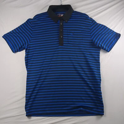 Polo Puma Para Hombre Golf Dry Cell Technology Performance Grande Azul Negro Foto 1 de 4