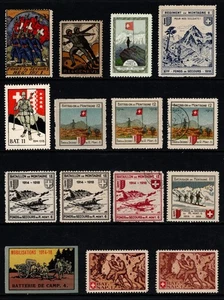 WWI Swiss Soldier Stamps - 1st Division - Wittwer Cat No 1/34 MH / MNH / Used - Picture 1 of 2