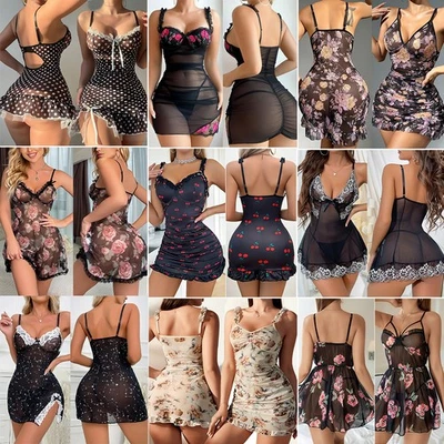 Женское сексуальное белье Кокетливое Sleepwear нижнее белье кружевное платье ночная одежда трусиков - Изображение 1 из 4