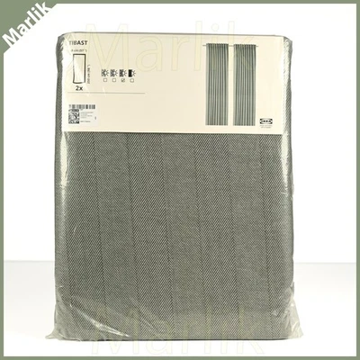 IKEA TIBAST Verde Oscuro 57x98" Cortinas Oscurecimiento Habitación 1 Par 105.045.90 Nuevo Leer Foto 1 de 3