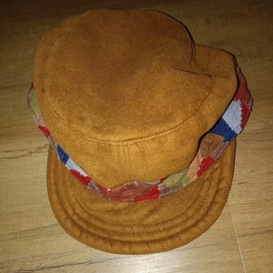 1990s Shred Alert Surf Brand Suede Boho Style Hat Fleece Lining Embroidered - Picture 1 of 3