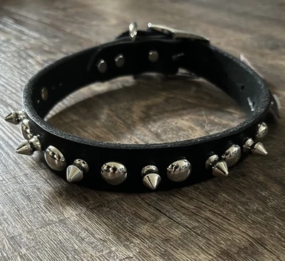 NUEVO CON ETIQUETAS Omni Pet 20” Cuero Negro Collar Perro Tachuelas Motociclista 100LKS Foto 1 de 4