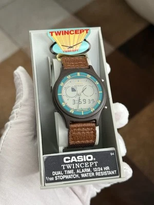 Raro orologio sportivo uomo Ana-Digi Casio Twincept AQX-11 JDM anni 90 NOS vintage - Immagine 1 di 4
