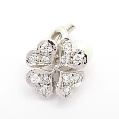 Auth mikimoto - 18K White Gold Diamond Pearl Pendant Head - Image 1 of 4