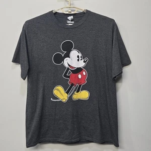 Disney Mickey Mouse Graphic T Shirt Unisex XL Grey Classic Cartoon Fan Favorite - Picture 1 of 7