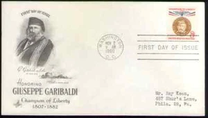 US. 1169. 8c. Giuseppe Garibaldi. Champion of Liberty. Artcraft FDC. 1960  - Picture 1 of 1