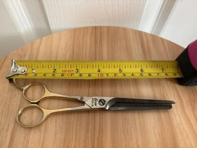 oster nº. Tesoura transparente de desbaste 930-25 Solingen Alemanha - Banhada a ouro? - Imagem 1 de 4