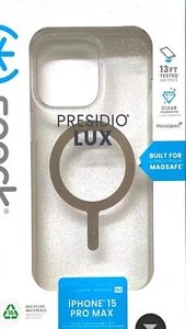 Speck-Presidio Lux Case with MagSafe for Apple iPhone 15 Pro Max-Gold Glitter - Picture 1 of 5