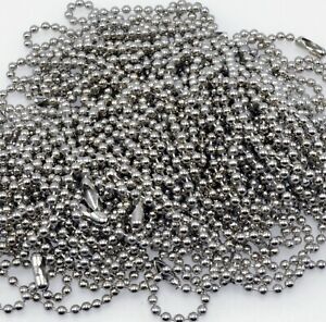 100 Pack STAINLESS STEEL BALL CHAIN NECKLACES 2.4mm 30"