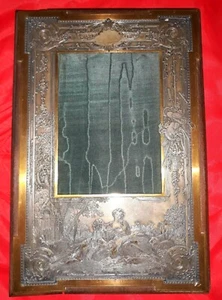 Wunderschöner Rahmen mit romantischem Motiv - Starkes Wasser Stahl und Kupfer signiert B.WICKER - Bild 1 von 12
