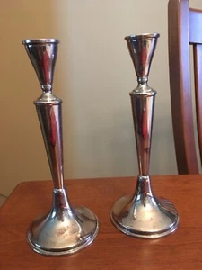 PAIR OF BEAUTIFUL STERLING SILVER .925 JUDAICA ✡ HAZORFIM ISRAEL ✡ CANDLESTICKS - Picture 1 of 12