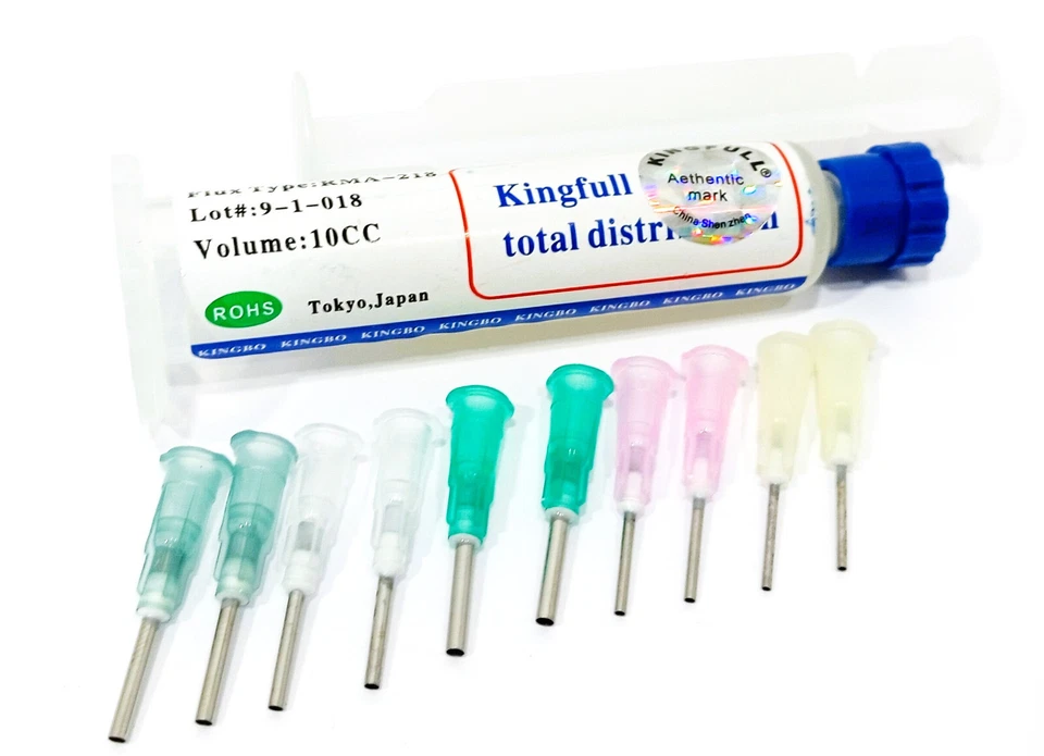 KINGBO RMA-218 Soldering Flux + 10 needles 14G,15G,16G,18G,19G Smartphone repair