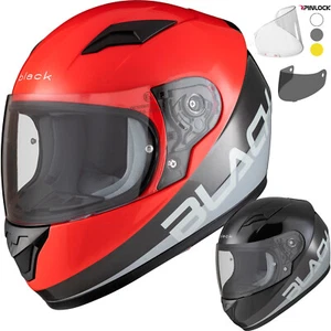 Black FastTrack Control Kids Motorcycle Helmet With Pinlock And Extra Visor - Picture 1 of 36