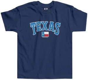 Threadrock Kids Texas Text and State Flag Toddler T-shirt Texan Pride USA - Picture 1 of 7