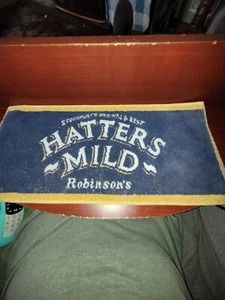 Vtg Hatters Mild Beer Bar Towel 8.5” X 18”Advertising Blue NICE Bar Decor - Picture 1 of 1