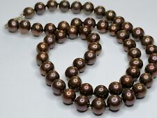 Vintage Estate 10ct Gold Cultured Freshwater Pearl Necklace Chocolate Lustre 805