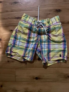 Polo Ralph Lauren Yellow Plaid Swim Trunks Board Shorts Toddler Boys Size 4 / 4T - Picture 1 of 5