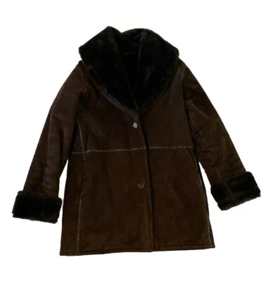 Abrigo Marvin Richard’s Cuero Cuello Piel Manga Talla S Forrado Marrón Oscuro Foto 1 de 4