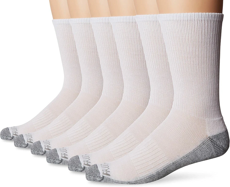 Мужские повседневные туфли Fruit of the Loom Essential упаковка 6 шт. размер: 6–12, белые  - Изображение 1 из 1