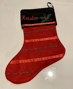 Schöner DEMDACO Simply Filz Weihnachtsstrumpf, bestickt "Kristen" - Bild 1 von 10