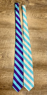 Lote de dos corbatas de cuello a rayas para adultos de la NBA Charlotte Hornets Color Way Foto 1 de 3