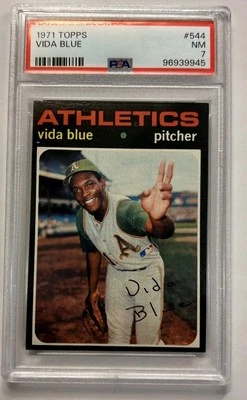 Topps #544 Vida Blue 1971 PSA 7 casi nuevo certificado  Foto 1 de 2