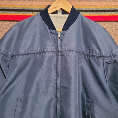 Vtg 70s Campus Bomber Jacket Mens X-Large College Varsity Zip Up Coat - Image 1 of 4