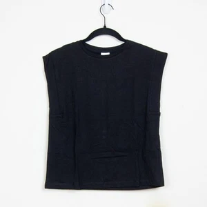 Zara Boxy Muscle Tee Unisex Youth Size 11-12 Black Stretch Sleeveless Round Neck - Picture 1 of 7