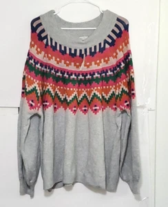 A Maurices Women's Plus Sized Sweater Fair Isle Cottagecore Country 4X NWT - Picture 1 of 11
