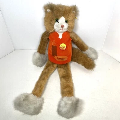 Steiff Vintage Orange Cat Large Stuffed Animal Plush w Tags Shirt 19” Toy Doll - Image 1 of 4
