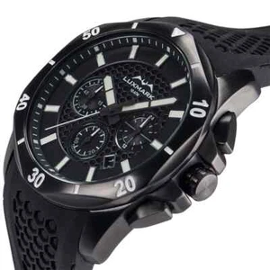Reloj Luxmark 44 mm para hombre - esfera negra, manecillas luminosas, correa de silicona, 100M WR - Imagen 1 de 6