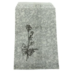 Silver Rose Style Paper Gift Bags For Jewelry Merchandise Shopping 4x6 100pcs - Picture 1 of 5