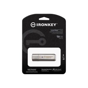 16GB Kingston USB 3.2 IRONKEY LOCKER+ 50 AES 256BIT ENCRYPTED DATATRAVELER DRIVE