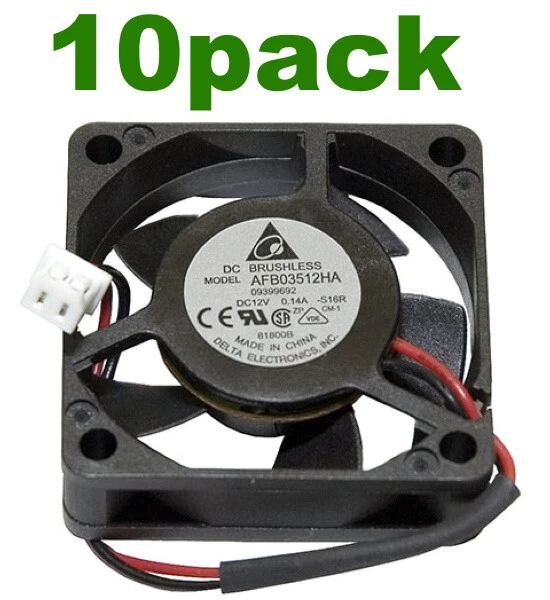 Lot10pack 36mm*12mm Delta AFB03512HA-S16R 12V/9VDC 2x Ball Bearing Fan 2pin NEW - Image 1 of 1