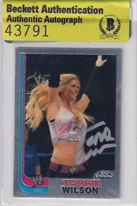 Torrie Wilson Signed 2008 Topps Heritage III Chrome WWE Card #58 BAS COA Auto'd - Picture 1 of 24