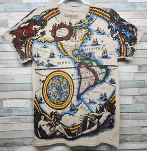 Liquid Blue T-shirt Mens Small Shirt Old World Map Tee - Picture 1 of 12