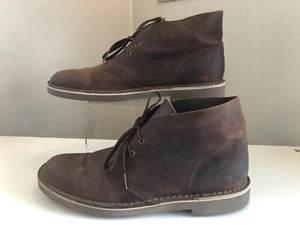 Clarks Mens Chukka Brown Beeswax Leather Boots Size 10 O - Picture 1 of 7