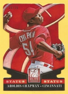 AROLDIS CHAPMAN 2014 Elite Status Red Die-Cut #12 Red #d 16/25 - Picture 1 of 1