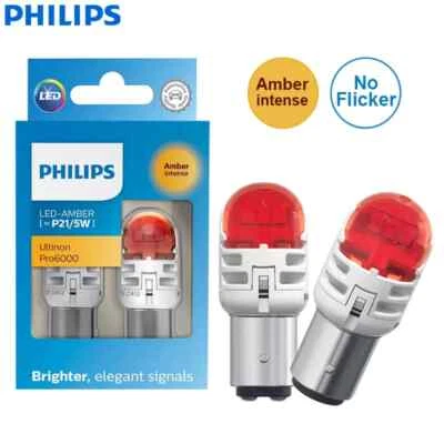 Philips LED P21/5W 1157 S25 Two Contacts Amber Car Turn Signal Stop Lamp - Image 1 of 4